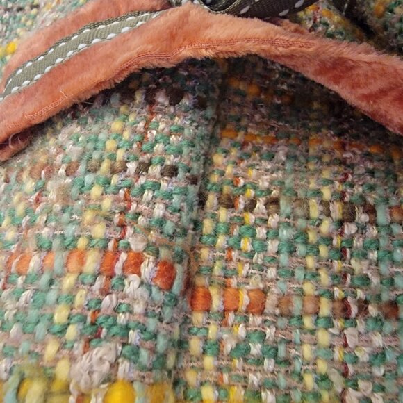 Vintage Flashback Couture Jacket Wool Blend Boho Blazer Patchwork‎ Fringe Sz M - Picture 11 of 12